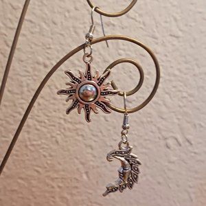 Sun&Moon Earrings with bonus Druzy studs